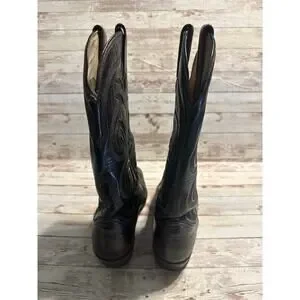 Tony Lama Cowboy Boots Men\'s Size 8 D Black Leather El Paso USA Western s-l1200.jpg main image 2